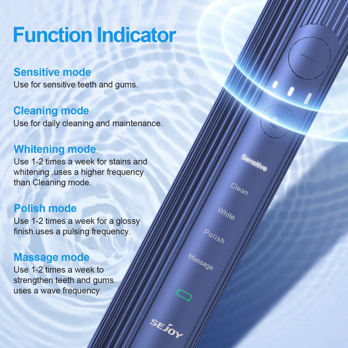 Electric Toothbrush Wireless Charging with 6 Brush Heads and Charging Base